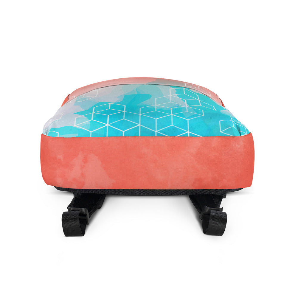 Abstract Water Color Geometry Backpack
