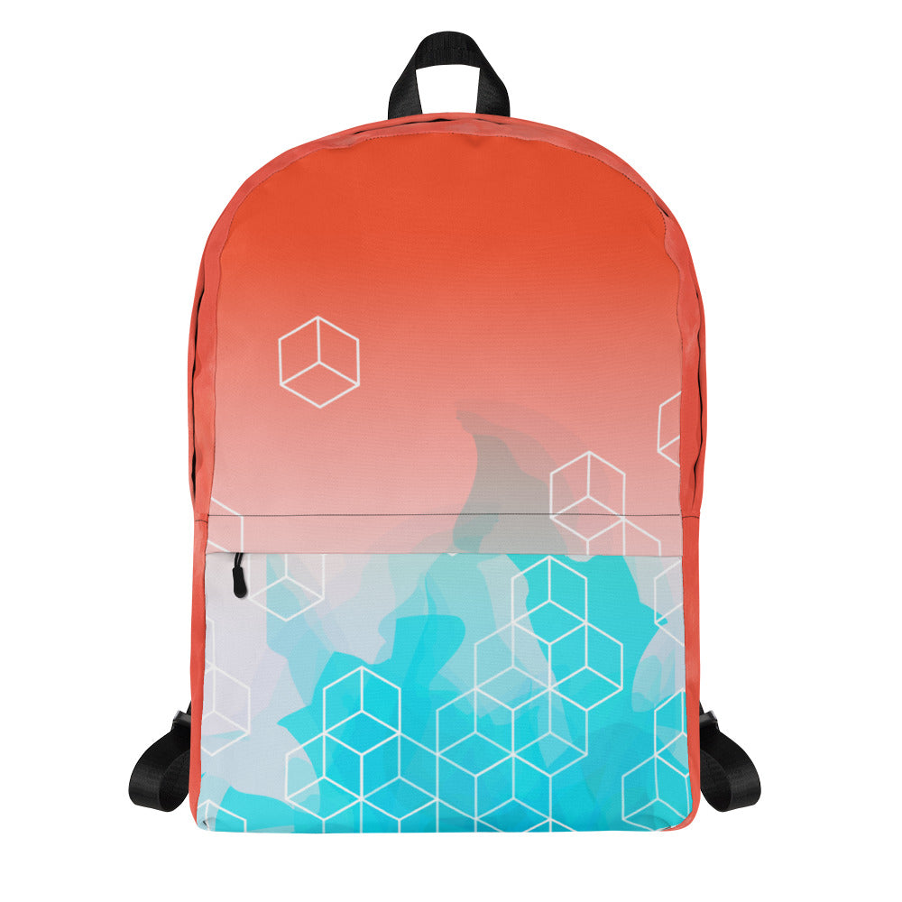 Abstract Water Color Geometry Backpack