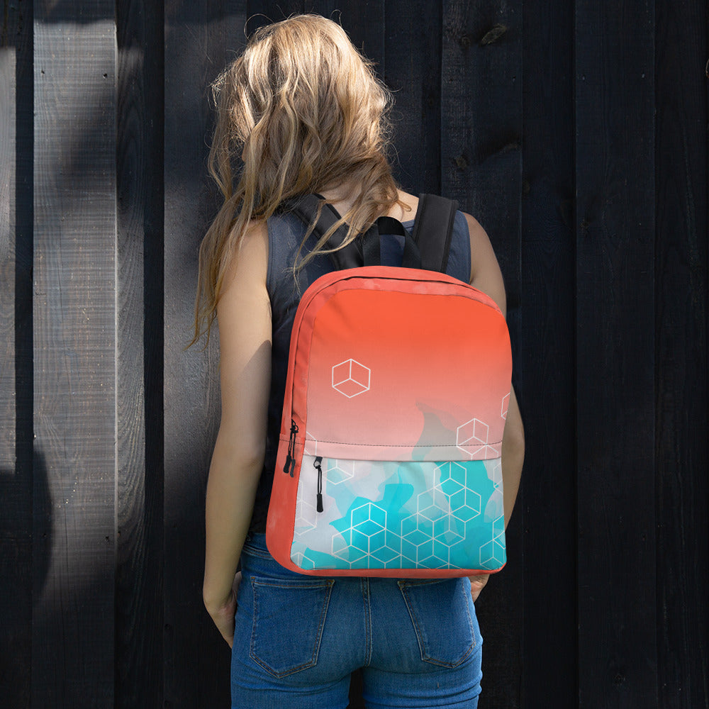 Abstract Water Color Geometry Backpack