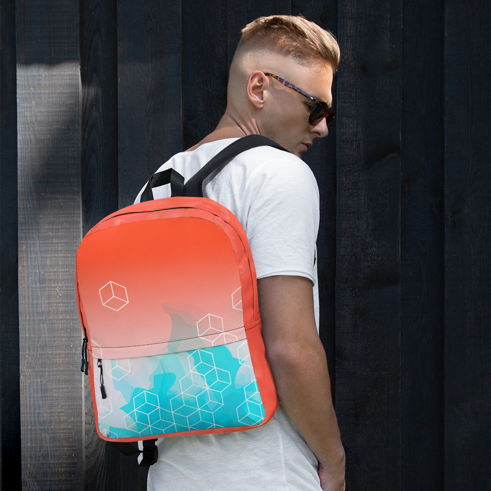 Abstract Water Color Geometry Backpack