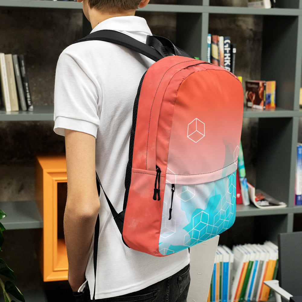 Abstract Water Color Geometry Backpack