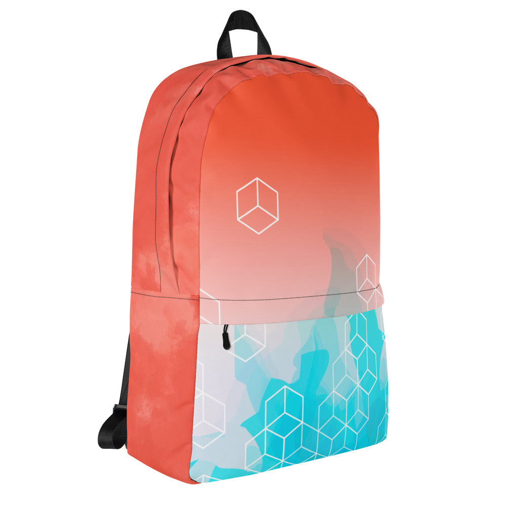 Abstract Water Color Geometry Backpack