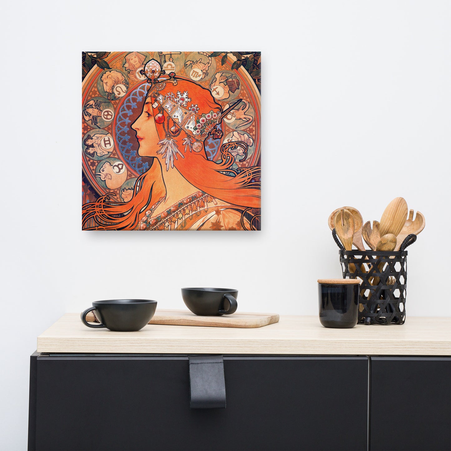 Alphonse Mucha Zodiac 16 x 16 Canvas Wrap