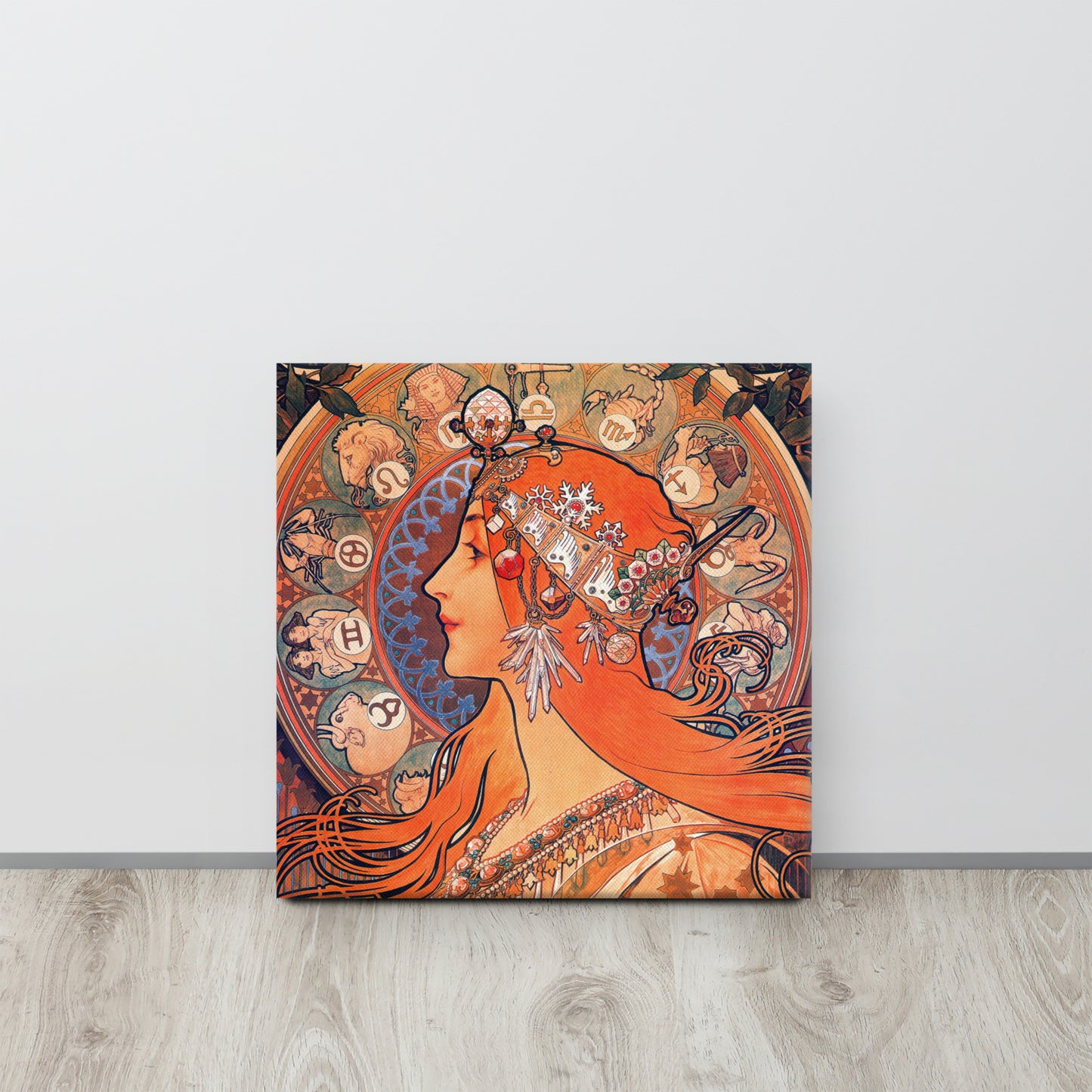Alphonse Mucha Zodiac 16 x 16 Canvas Wrap