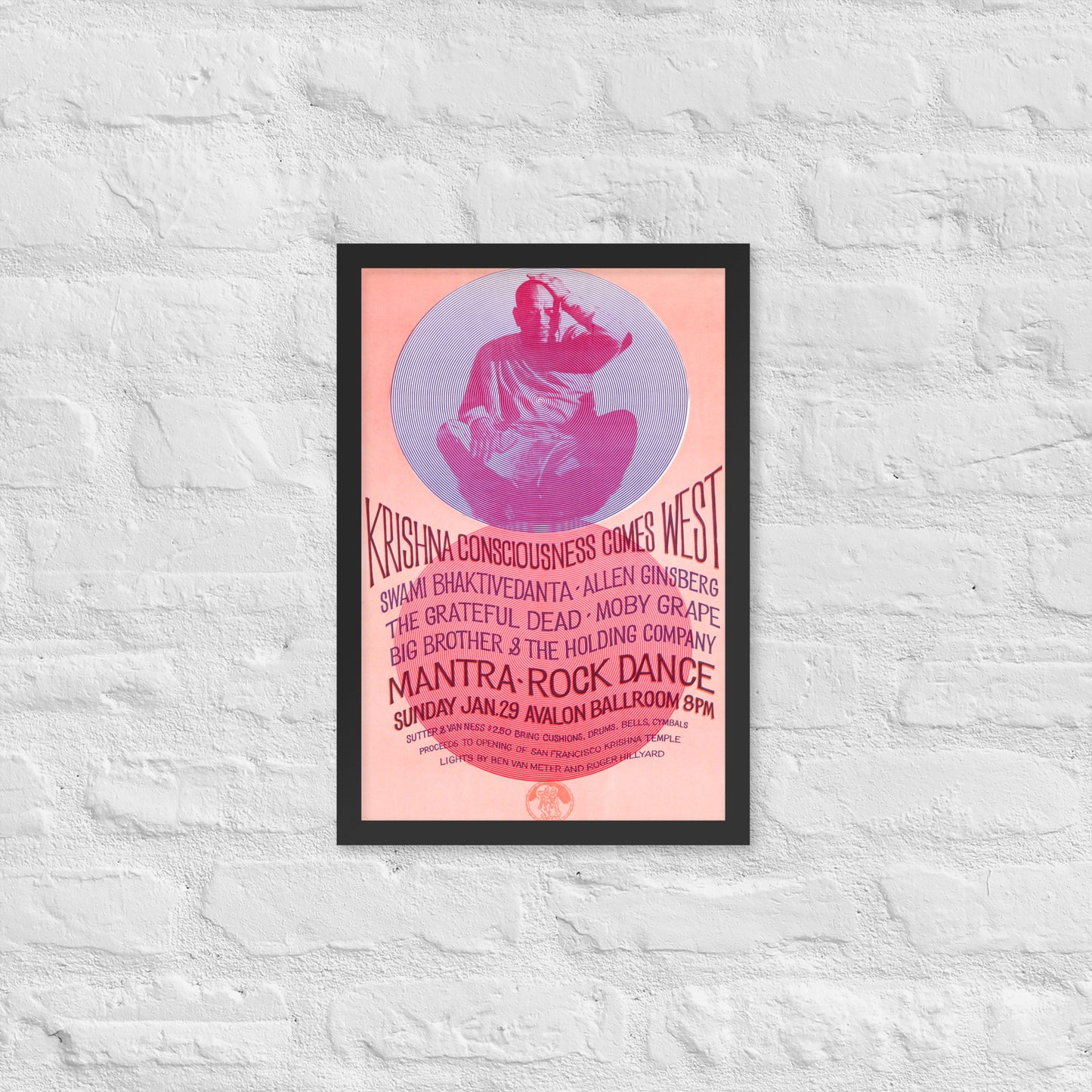 Retro Vintage Rock Poster, Vintage Music Poster, c. 1967 Mantra Rock Dance, 12 x 18 Matte Art Print