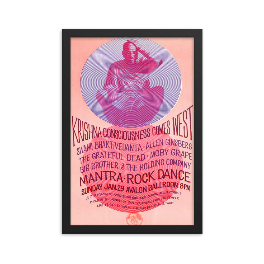 Retro Vintage Rock Poster, Vintage Music Poster, c. 1967 Mantra Rock Dance, 12 x 18 Matte Art Print