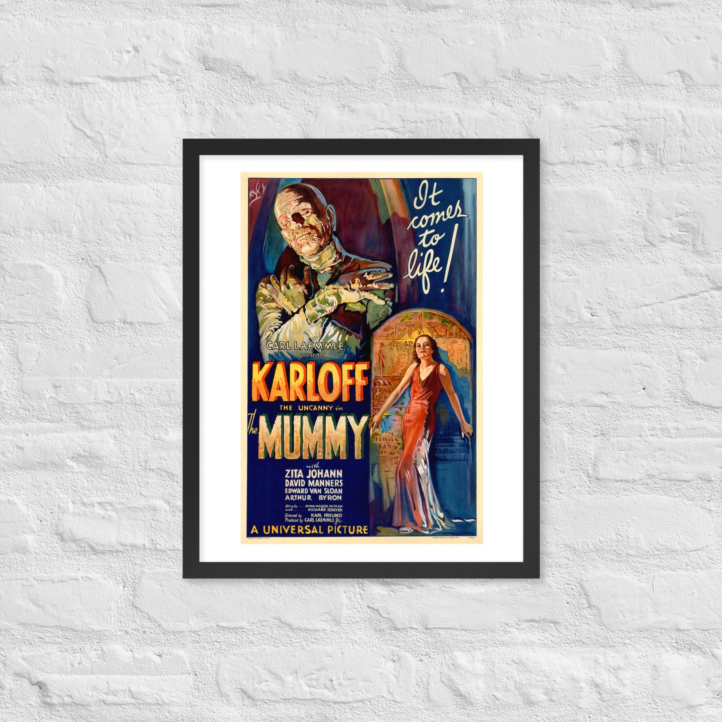 The Mummy c. 1932, Vintage Hollywood Movie Poster, Matte Art Print