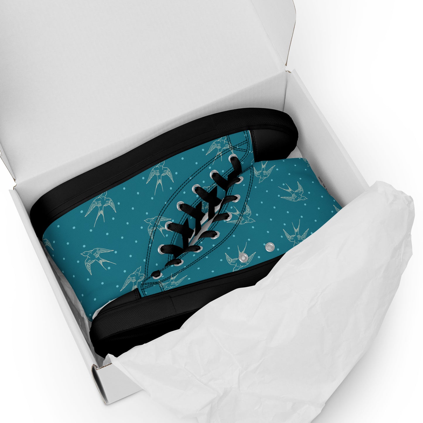 Swallow Print Mens High Top Canvas Shoes