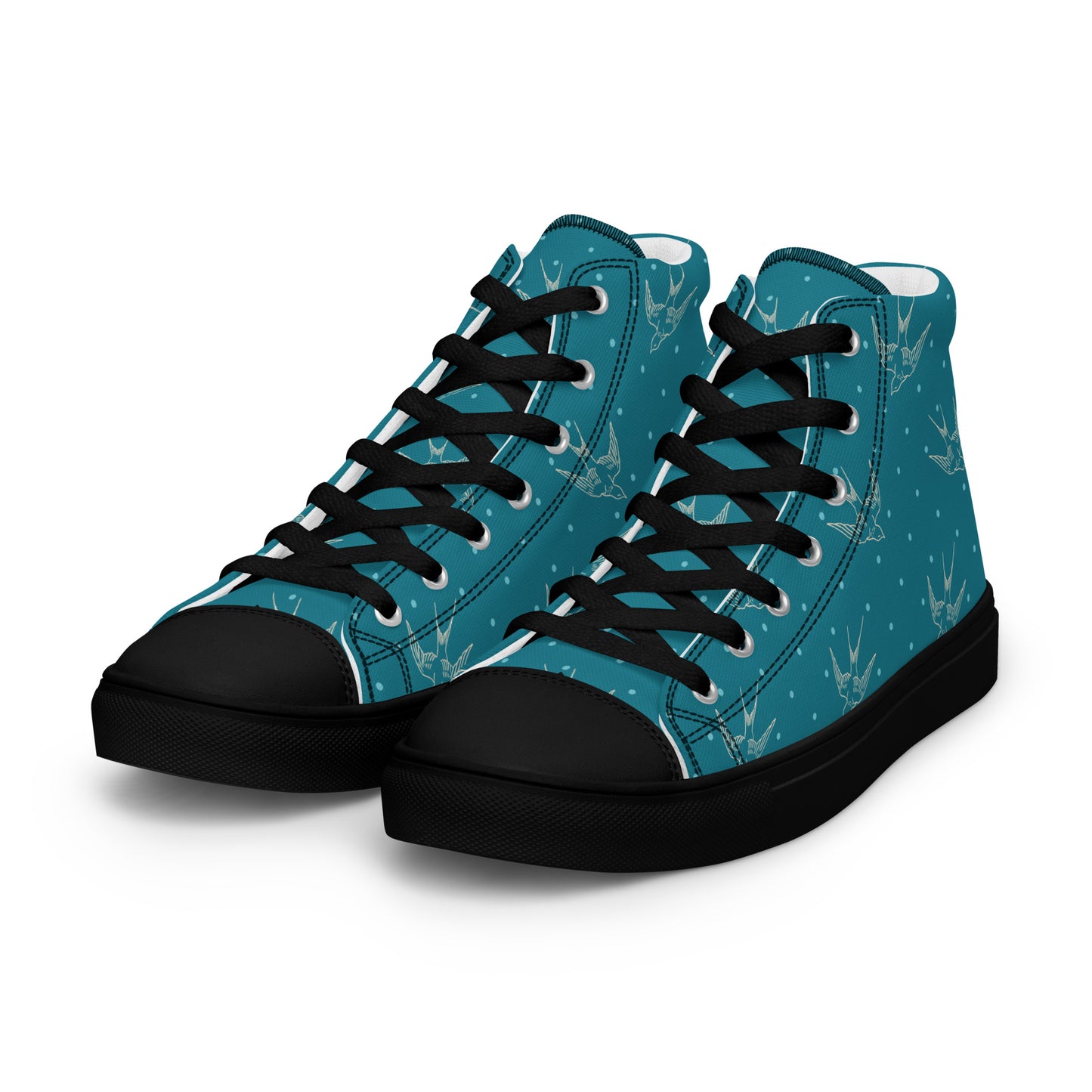 Swallow Print Mens High Top Canvas Shoes