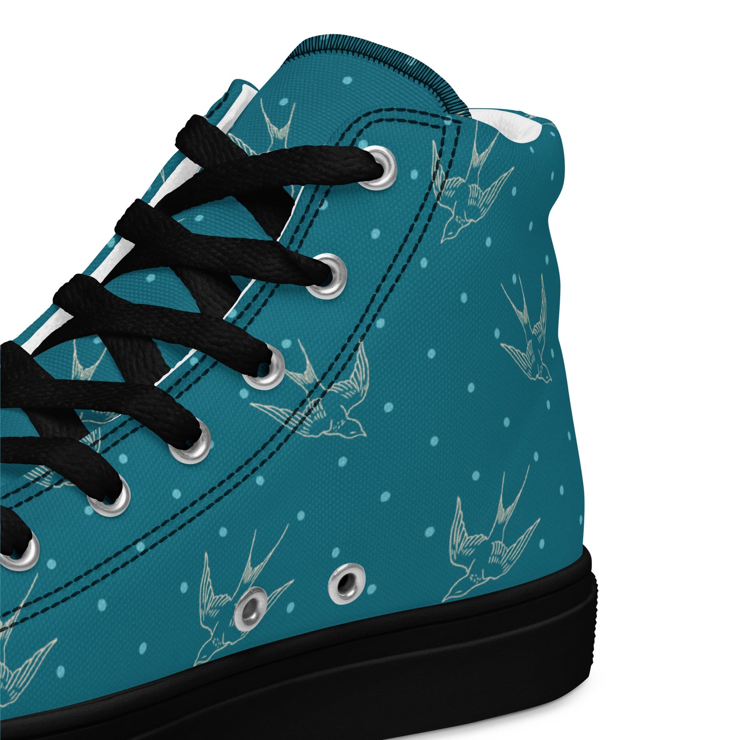 Swallow Print Mens High Top Canvas Shoes