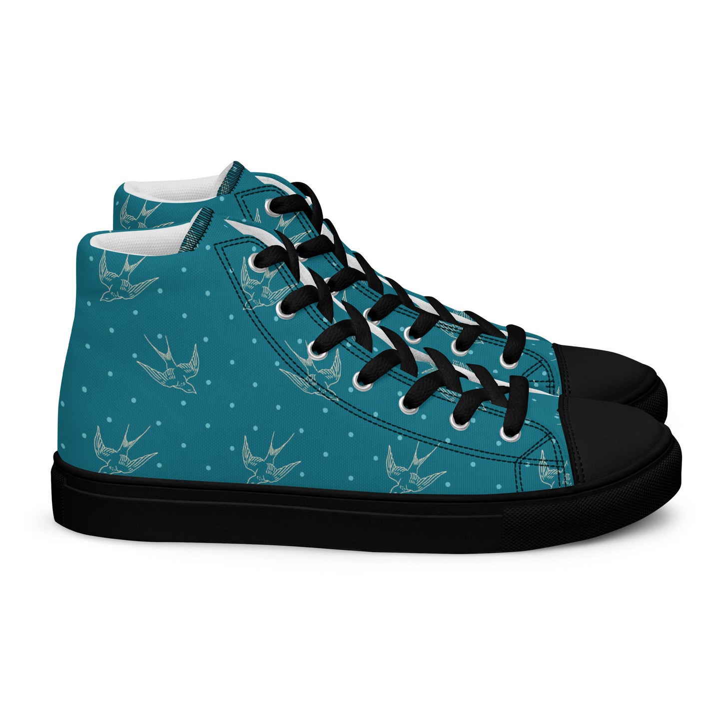 Swallow Print Mens High Top Canvas Shoes