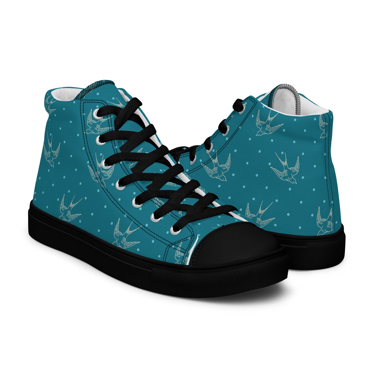 Swallow Print Mens High Top Canvas Shoes