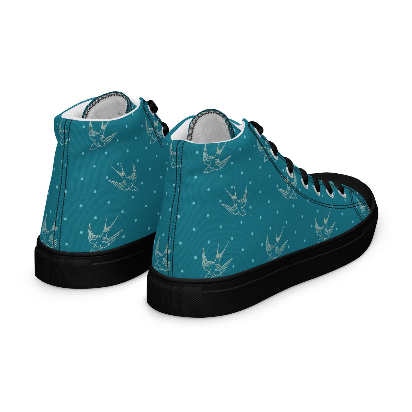 Swallow Print Mens High Top Canvas Shoes