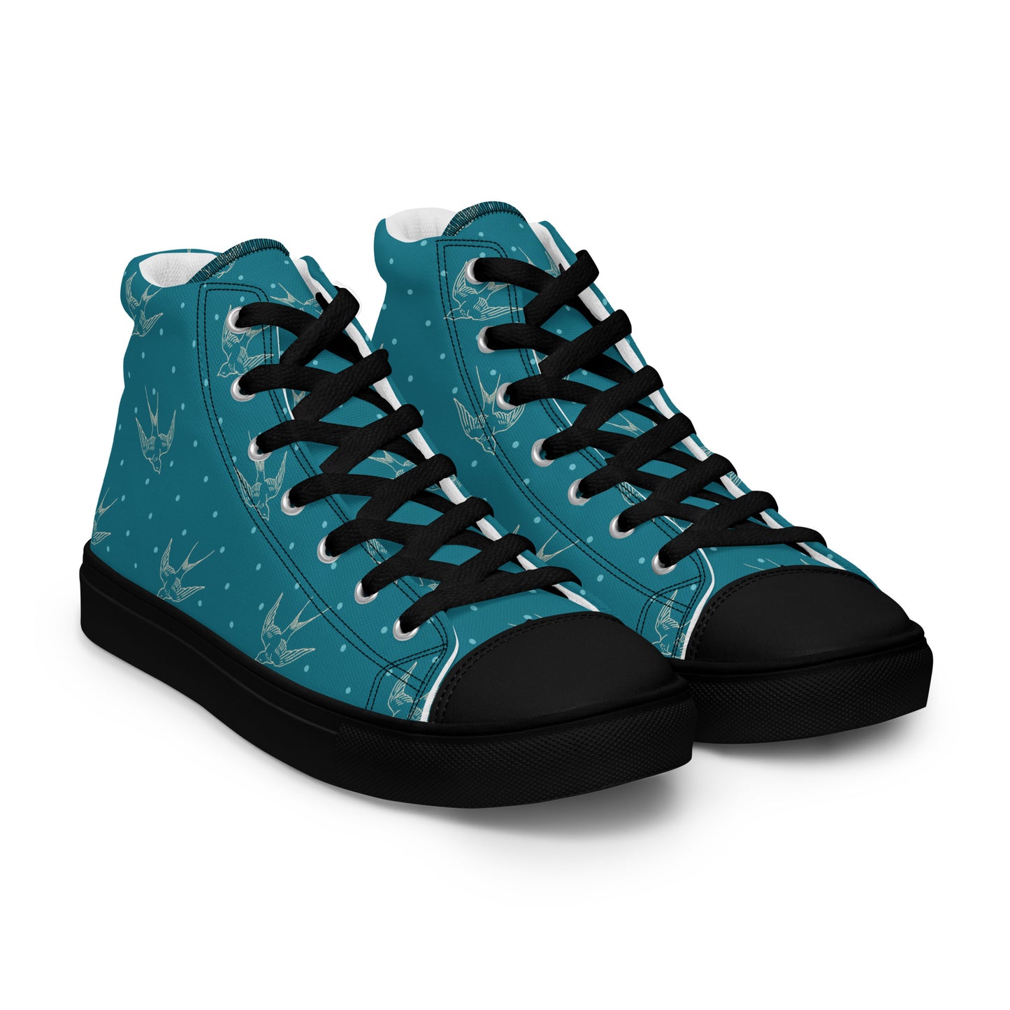 Swallow Print Mens High Top Canvas Shoes